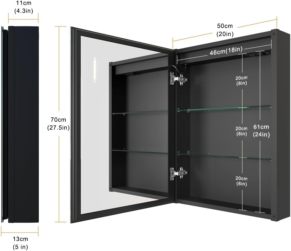 Kww LED Mobile Bagno con Specchio e Luci Dimmabili - immagine 2