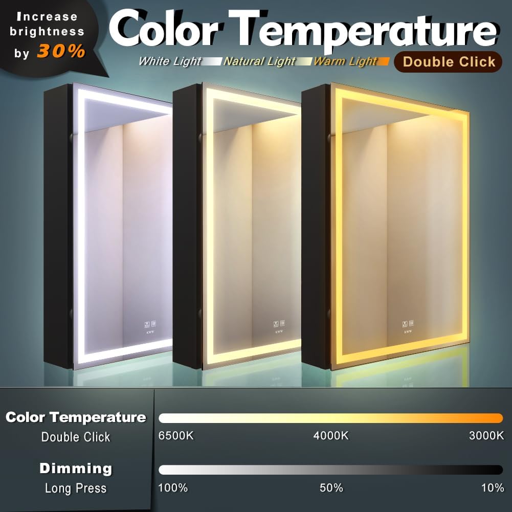 Kww LED Mobile Bagno con Specchio e Luci Dimmabili - immagine 3