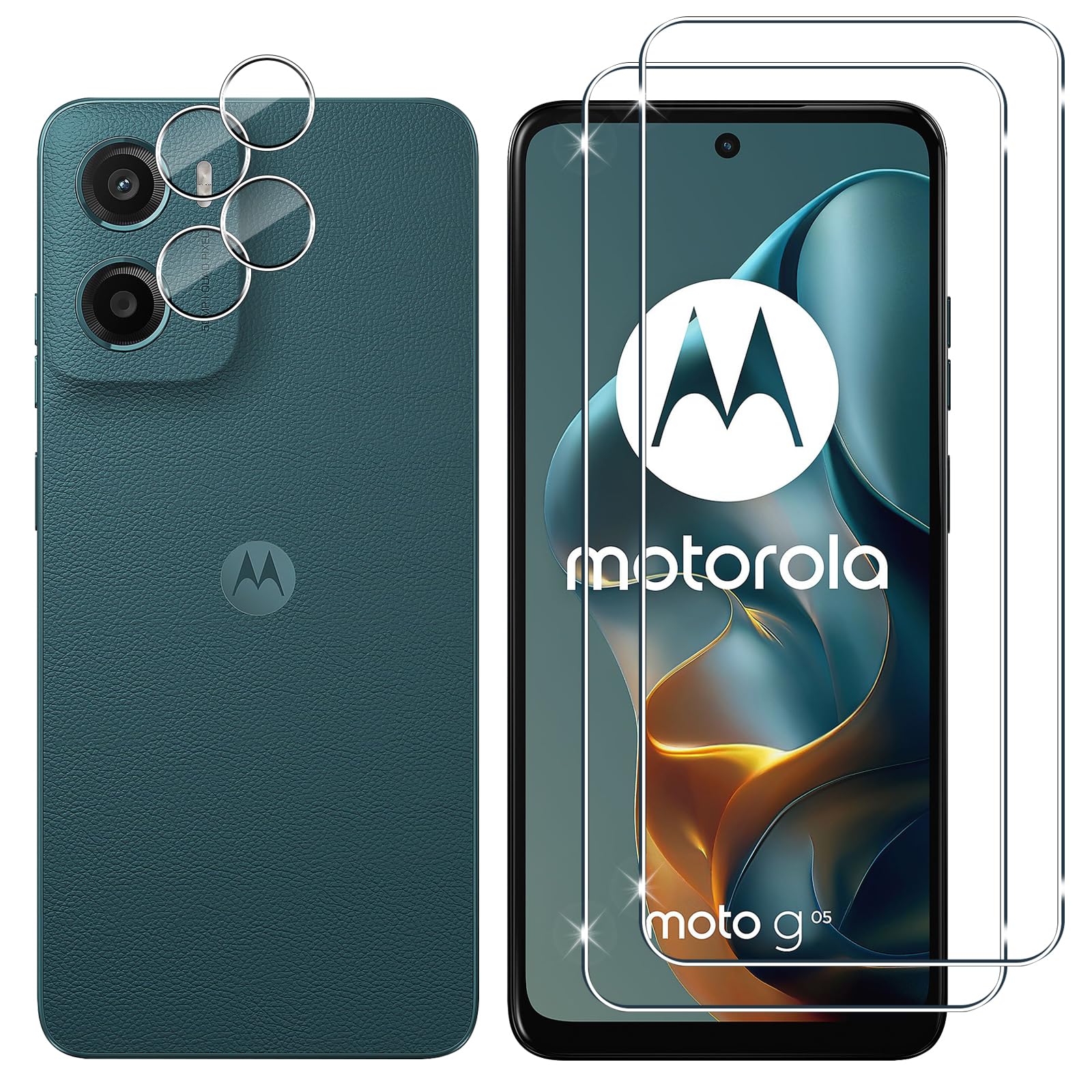 Lutree Vetro Temperato per Motorola Moto G05 (2+2 Pezzi)