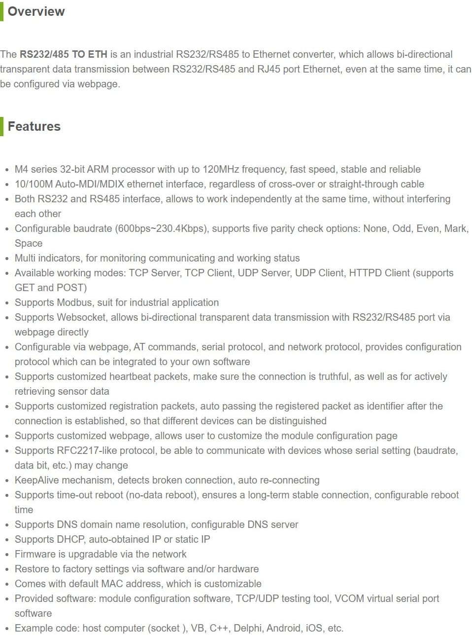 Waveshare Converter Industriale RS232/RS485 a Ethernet - immagine 3