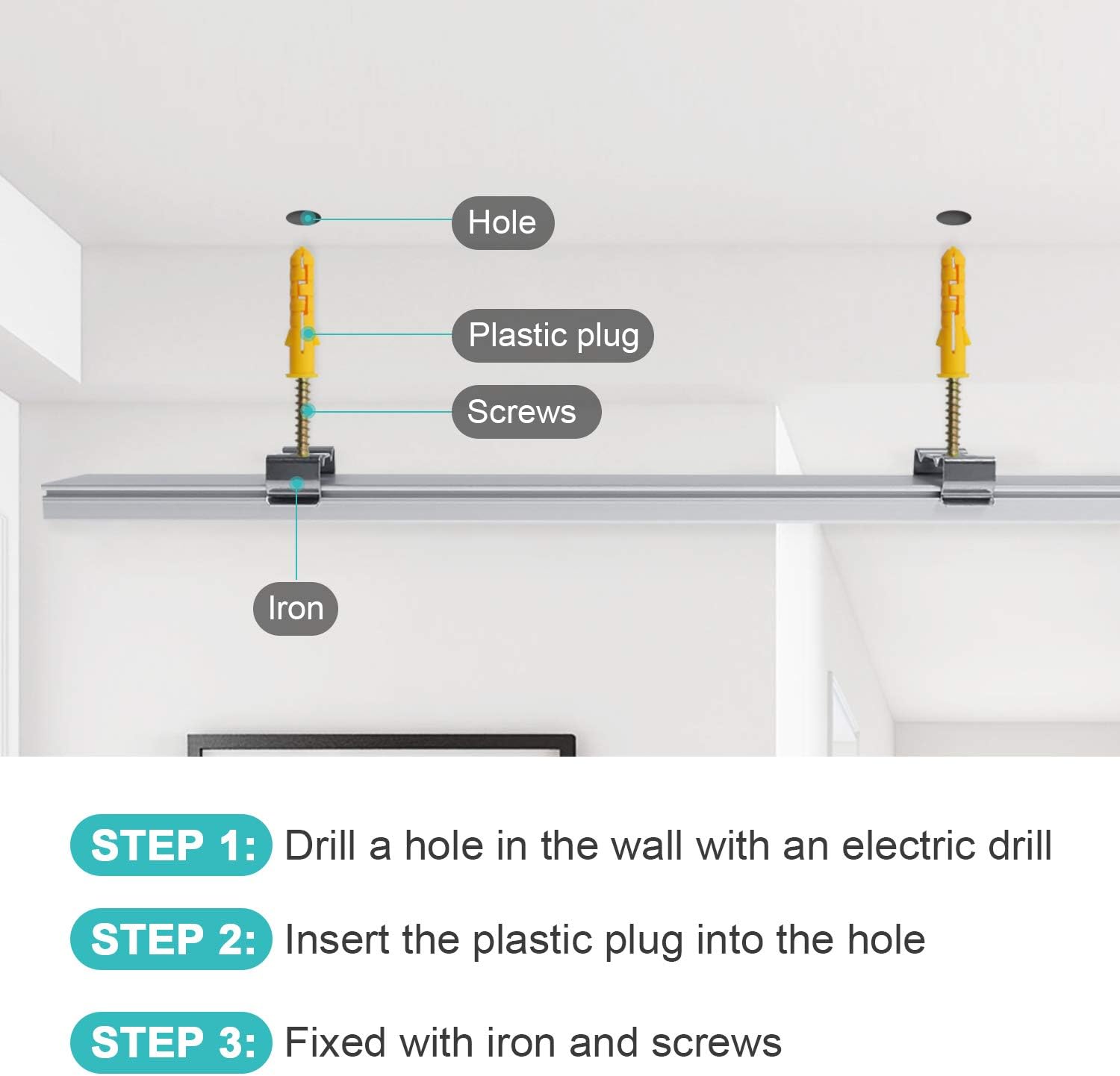 Chesbung Profilo LED Alluminio U 1m x 6 Pack - immagine 2