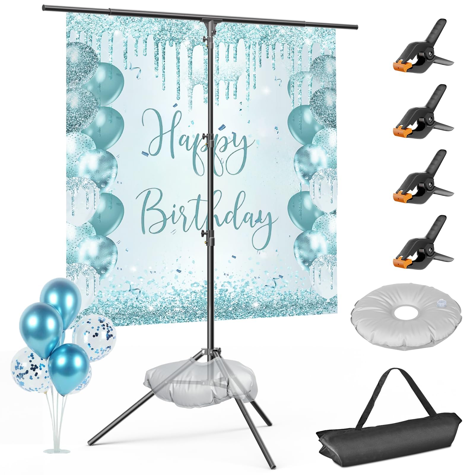 Emart Kit Supporto Sfondo Fotografico a T 1.5x2.6m