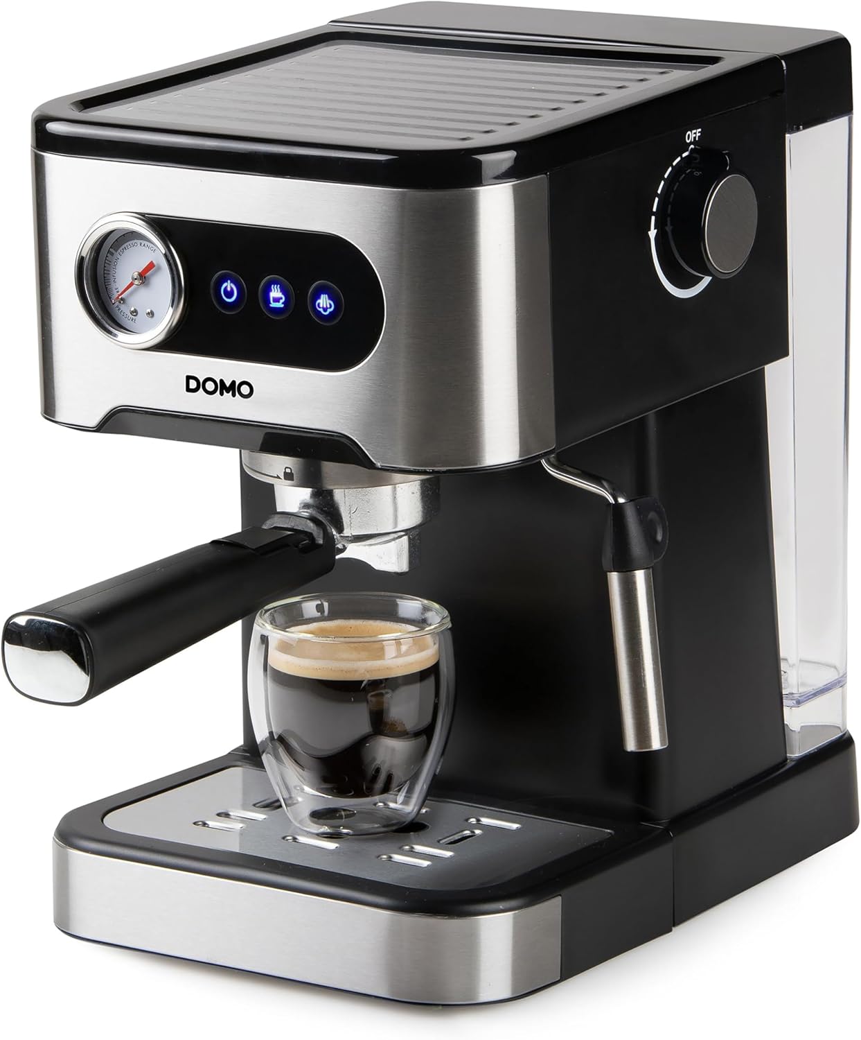 Domo DO1138K Macchina per espresso con manometro, 20 bar, acciaio inox ...