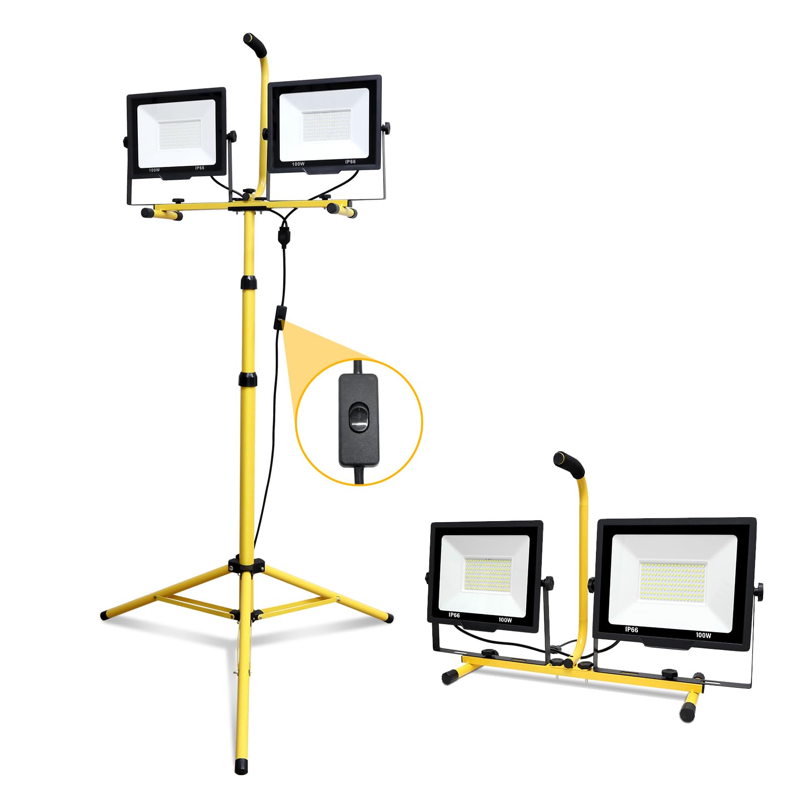 Faretto LED da Cantiere 200W con Treppiede Regolabile