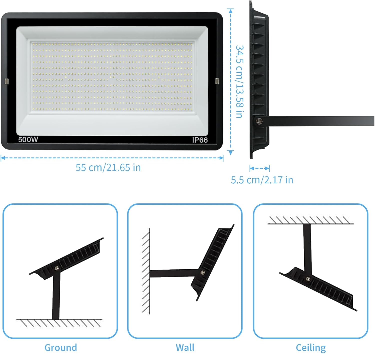 Toobettp Proiettore LED Esterni 500W 50000lm - immagine 4