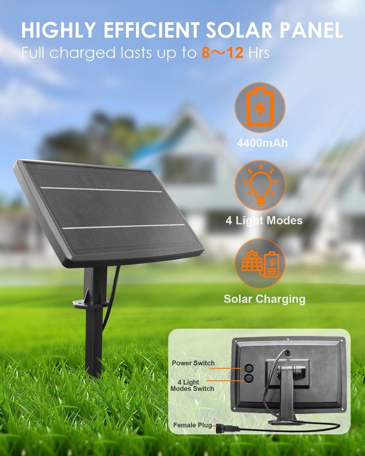 Svater Luci Solari da Giardino G40 30m, 4 Modalità - immagine 5