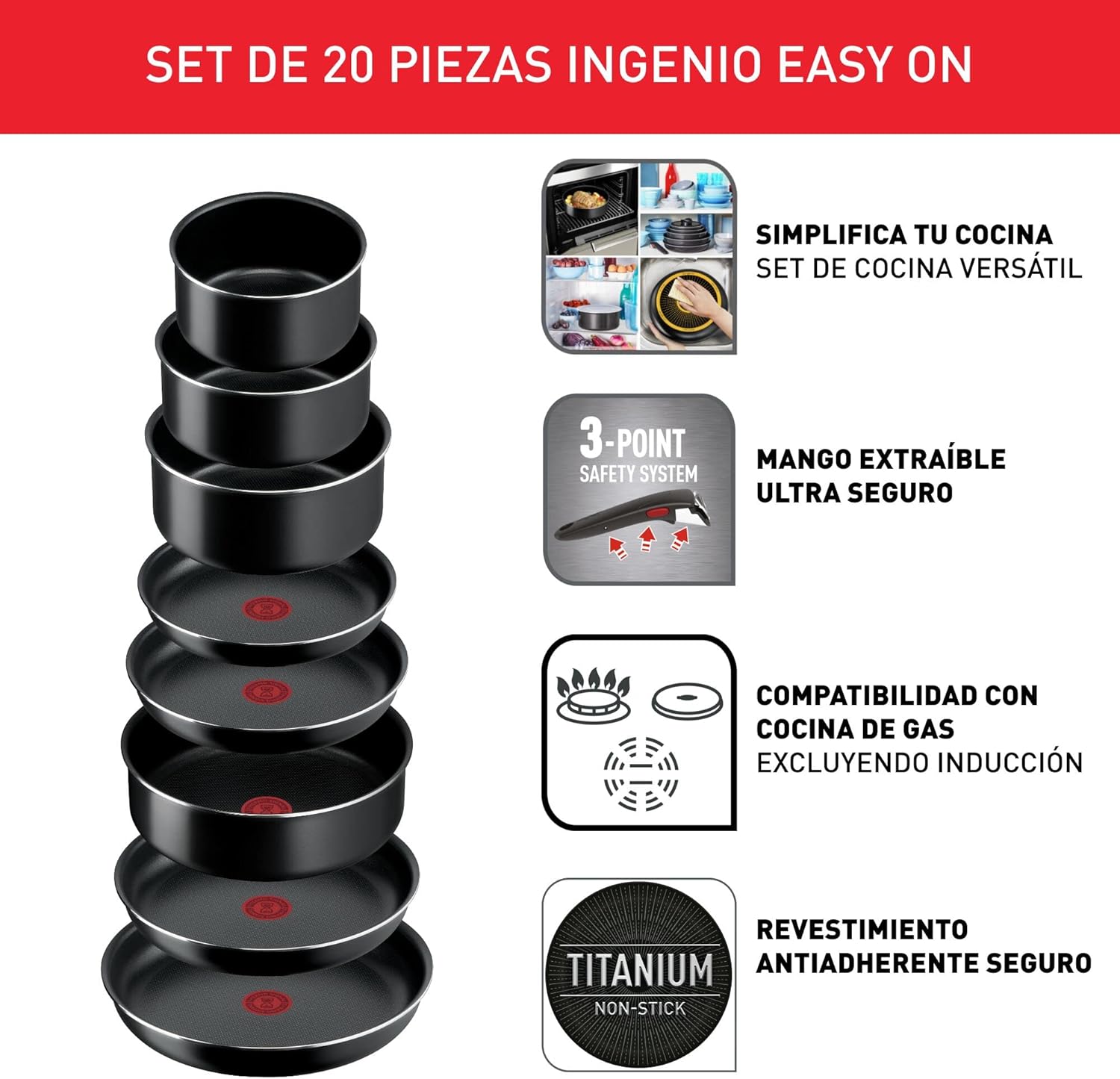 Tefal Ingenio - Set Pentole da Cucina 20 Pezzi - immagine 2