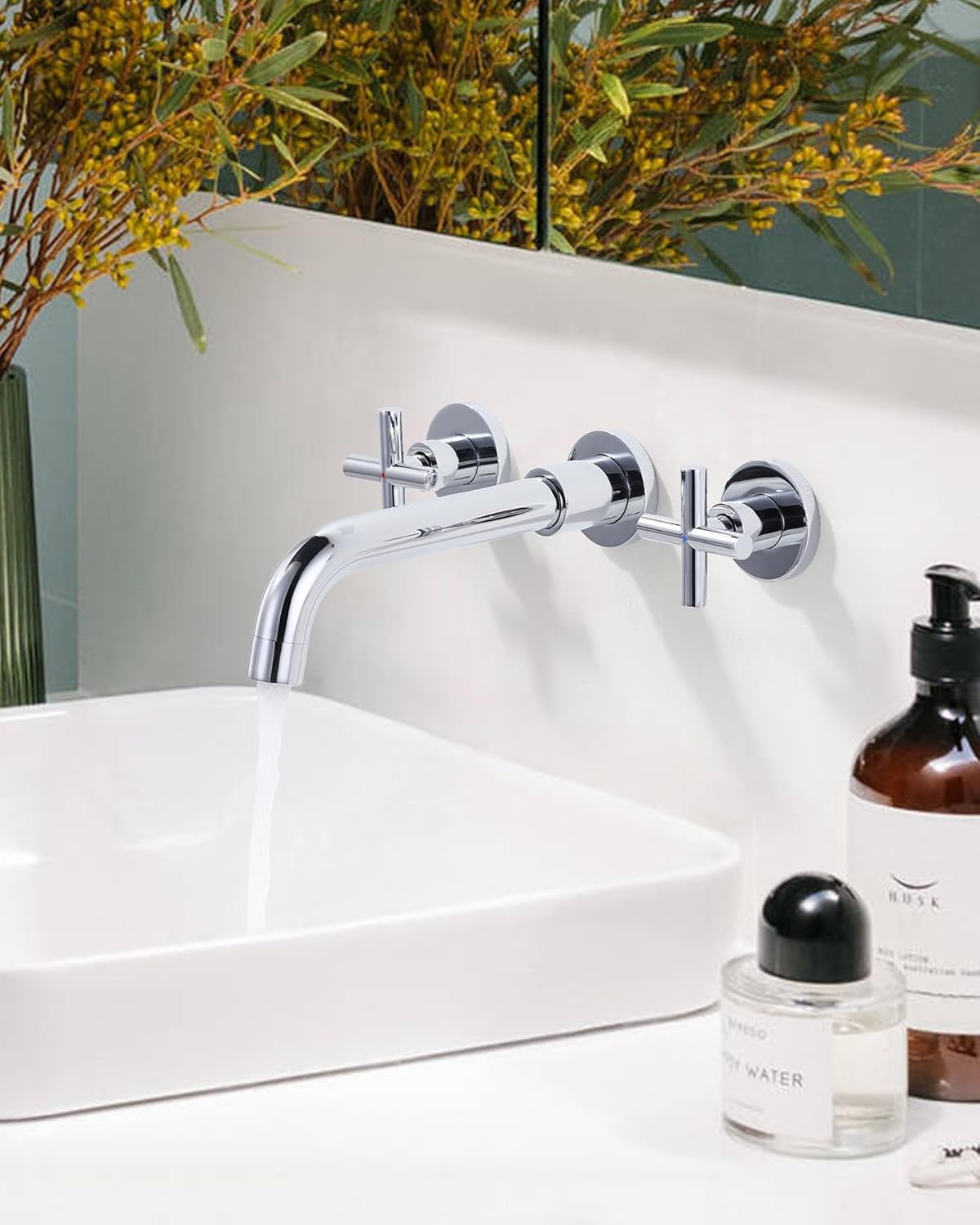 Iviga Rubinetto Lavabo a Parete Girevole 360° Cromo - immagine 1