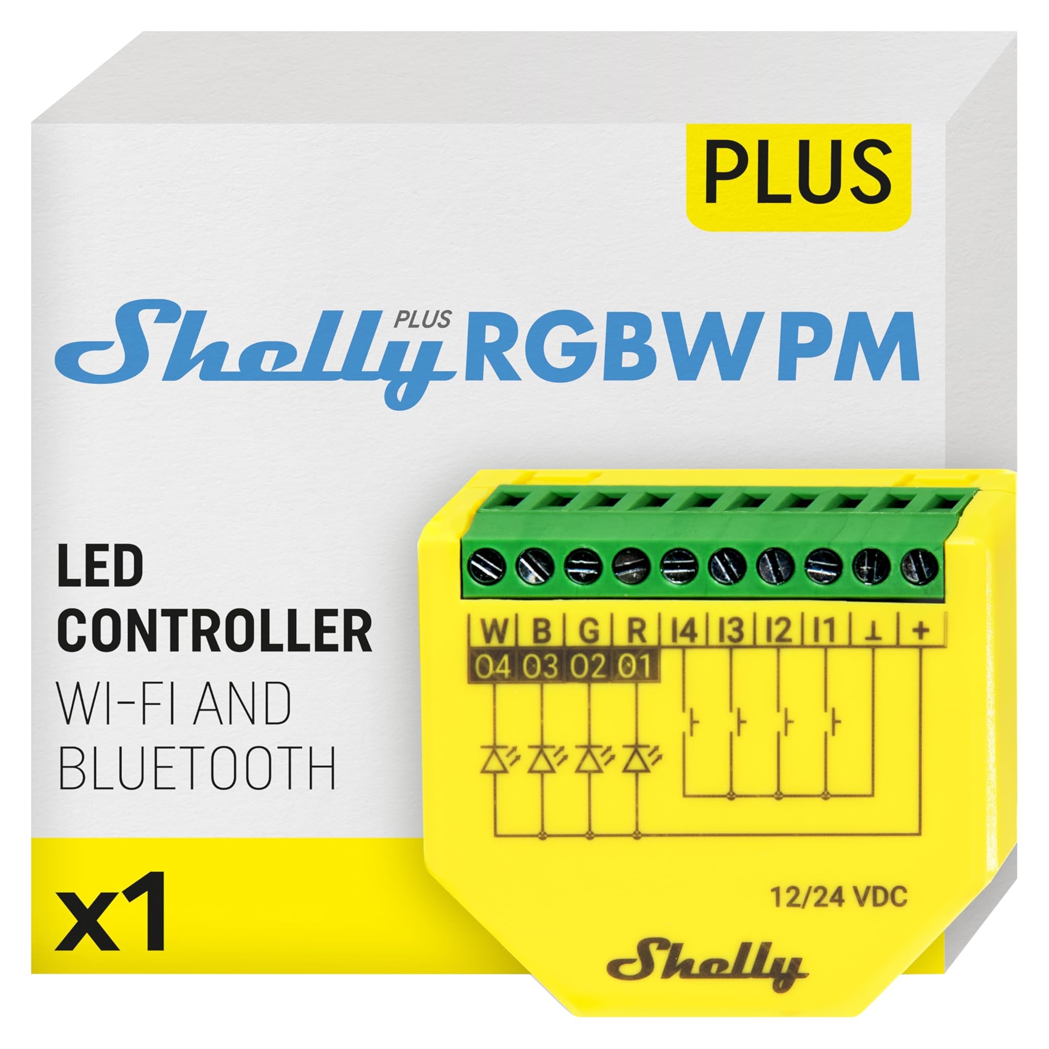 Shelly Plus RGBW PM - Modulo Controllo LED Wi-Fi & Bluetooth