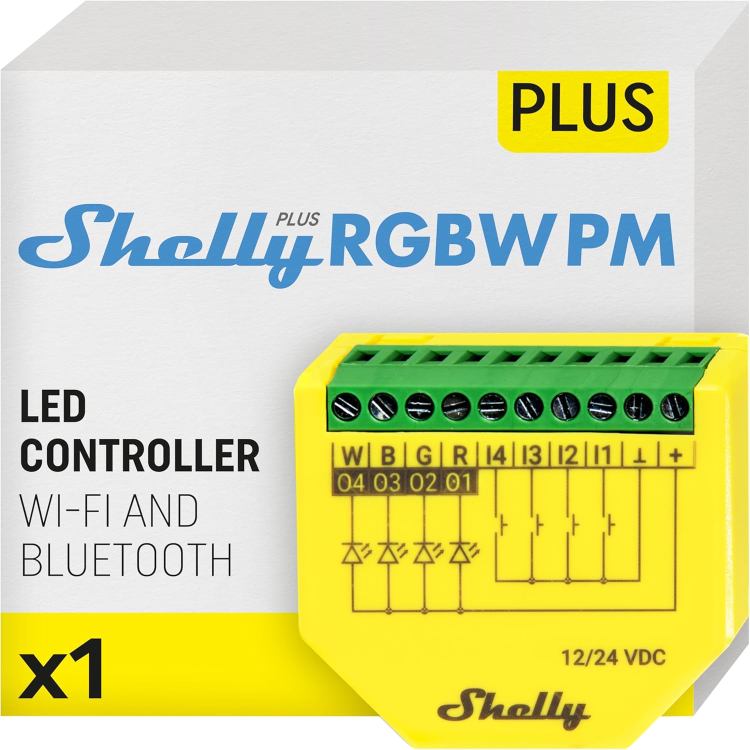 Shelly Plus RGBW PM - Modulo Controllo LED Wi-Fi & Bluetooth - immagine 1