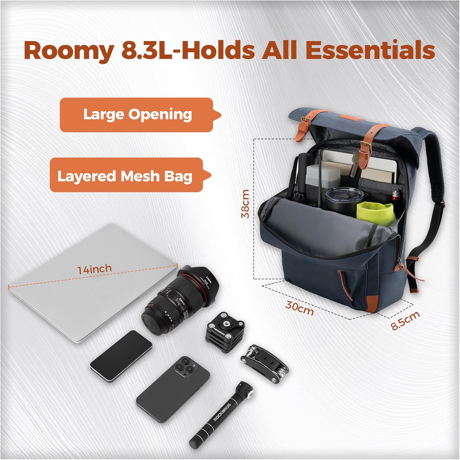 Rockbros Borsa Manubrio Bici Pieghevole 11.5L - immagine 2