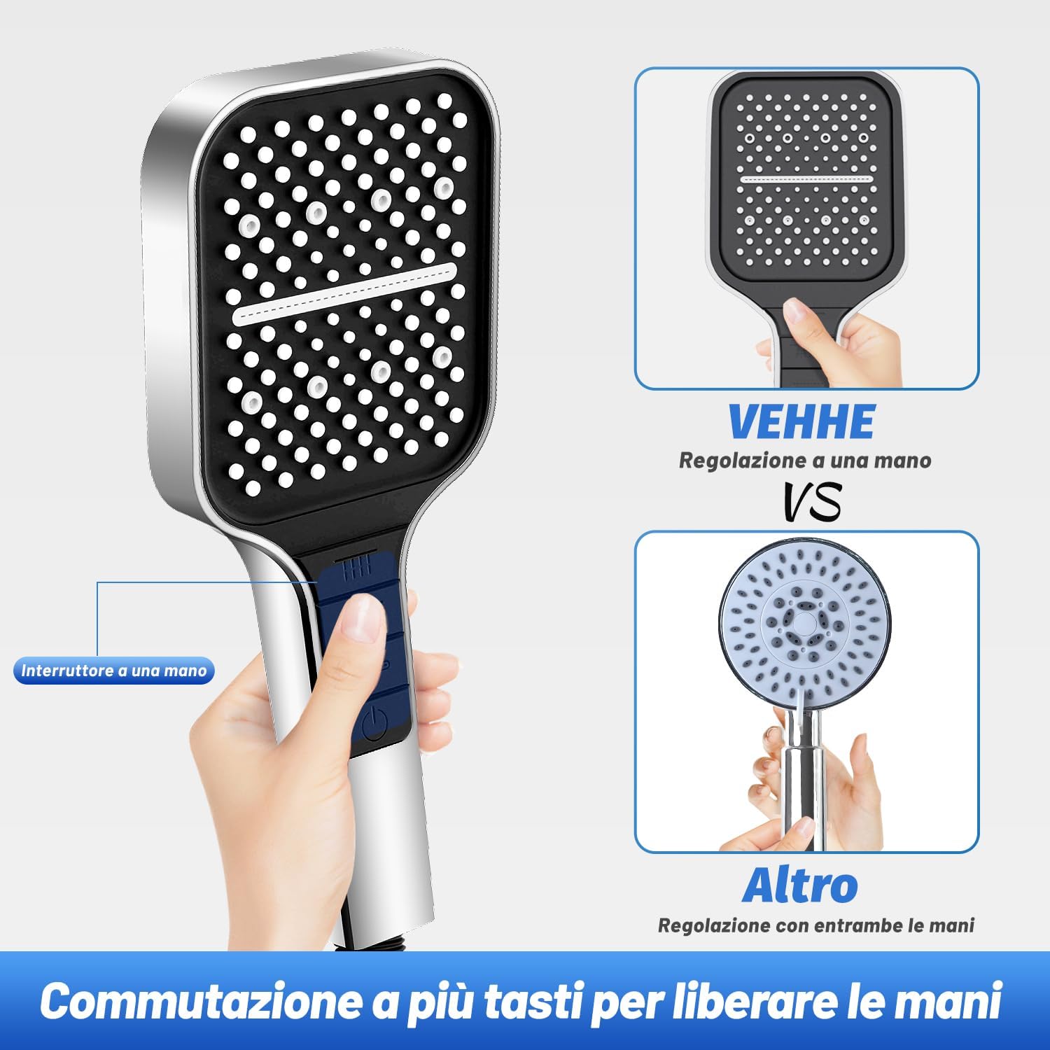 Vehhe Soffione Doccia Alta Pressione con 7 Modalità - immagine 4