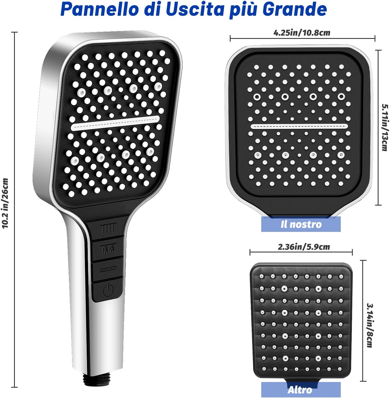 Vehhe Soffione Doccia Alta Pressione con 7 Modalità - immagine 6