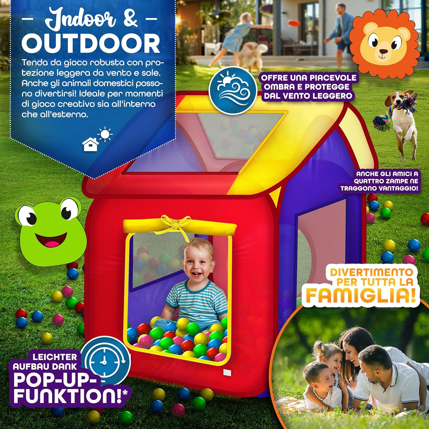 Kiduku® Tenda da Gioco Pop Up con 200 Palline - immagine 7