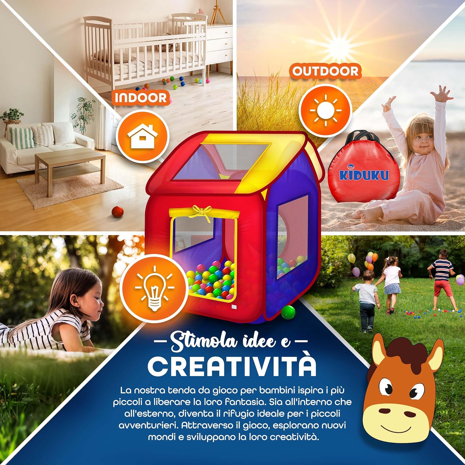 Kiduku® Tenda da Gioco Pop Up con 200 Palline - immagine 8