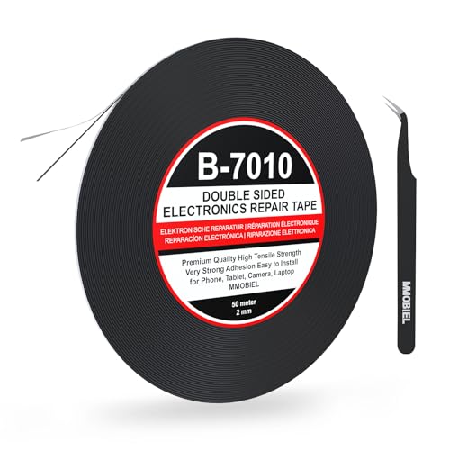 Mmobiel Nastro Bi-adesivo 2mm x 50m, Nero