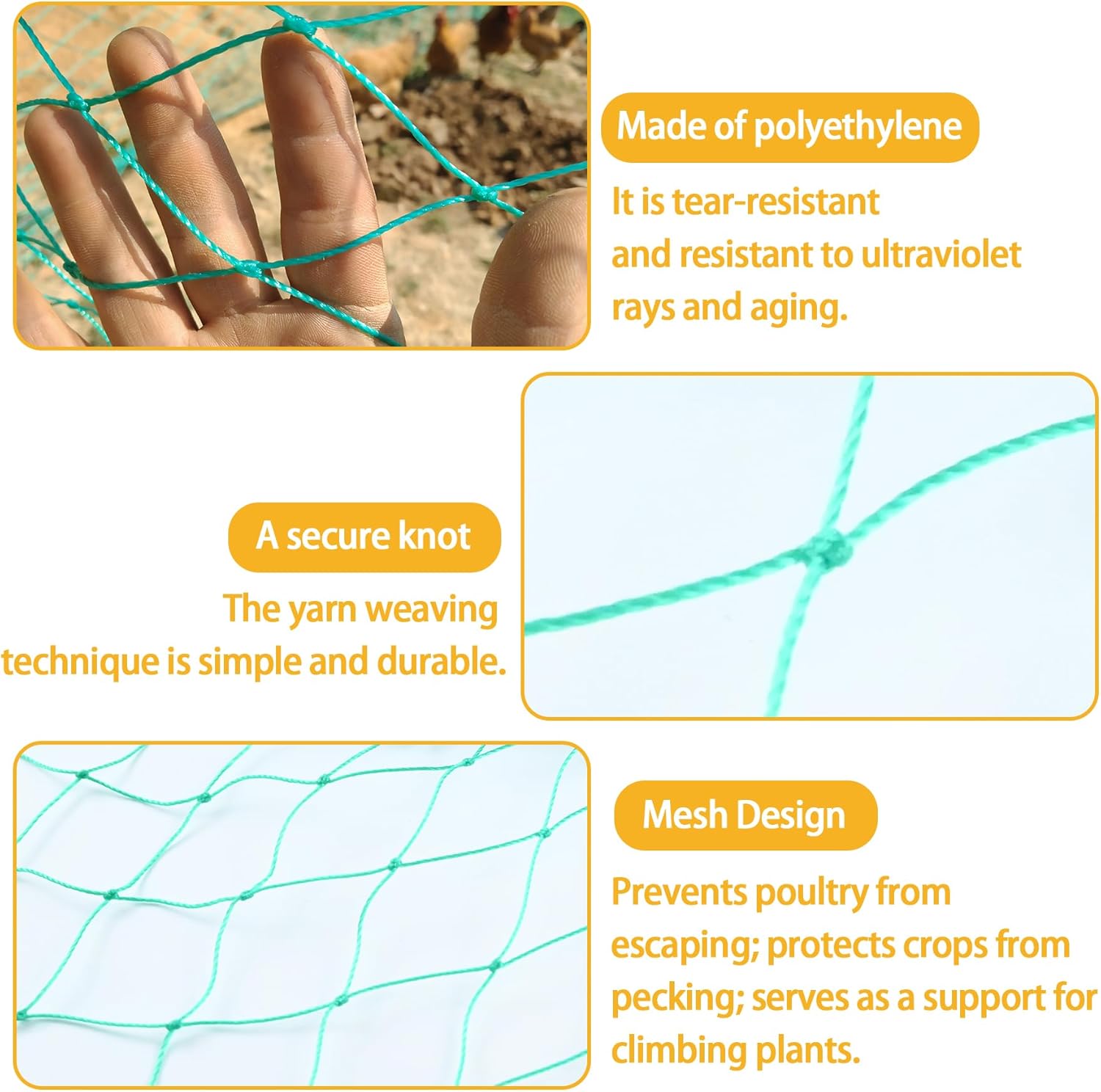 Rete per Pollo 1,5m x 25m, Maglie Grosse 5cm - immagine 4