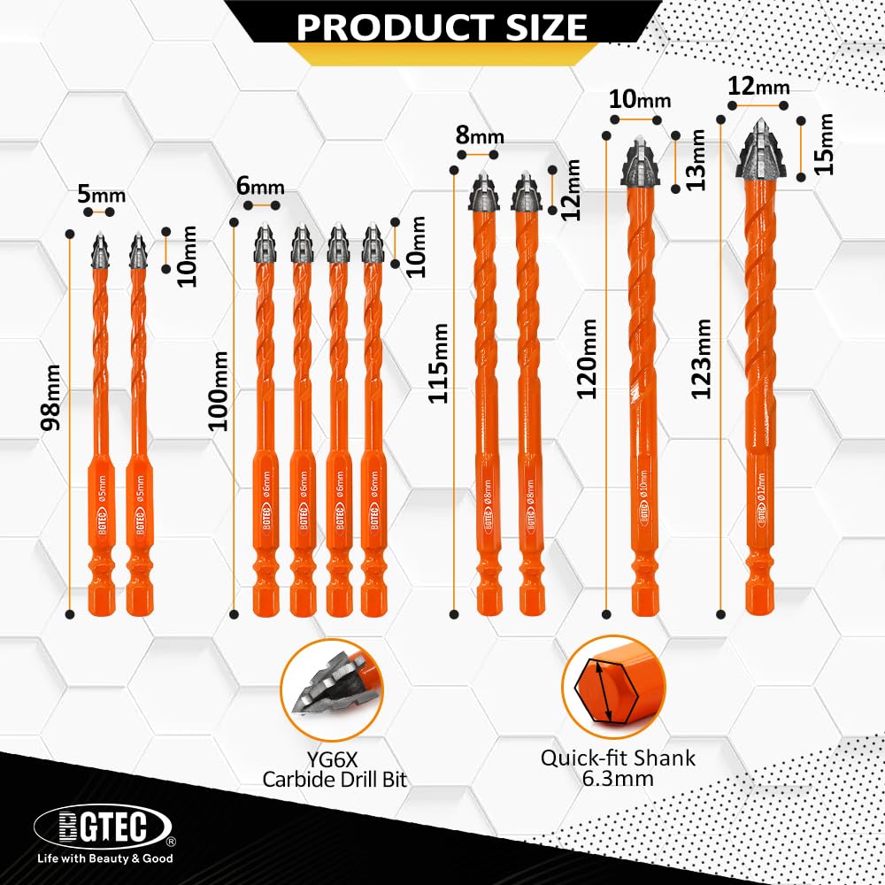 Bgtec Punte Eccentriche a Denti di Sega, 10 Pezzi - immagine 2