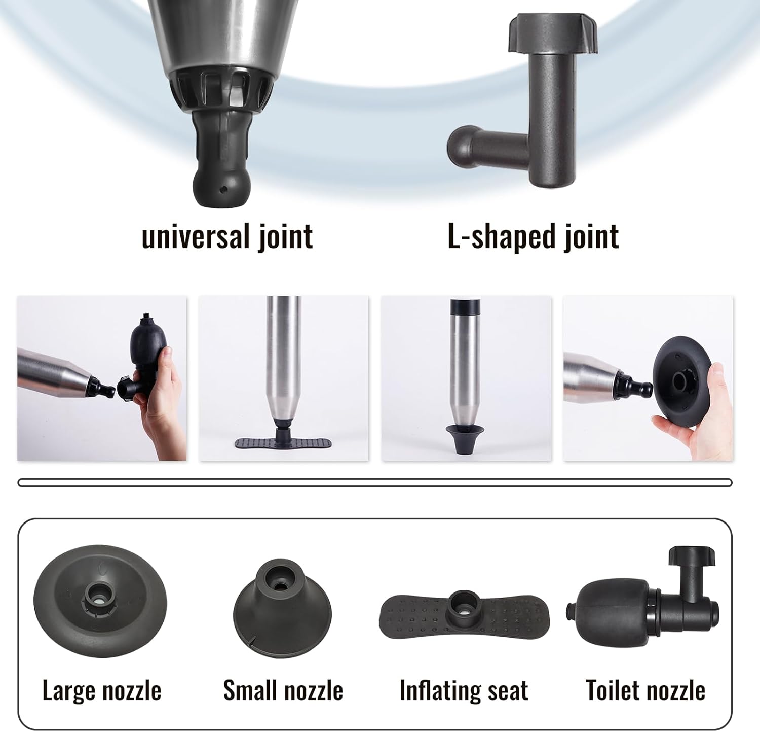 Stura WC a Pressione con Barometro e 4 Ventose, Giallo - immagine 5