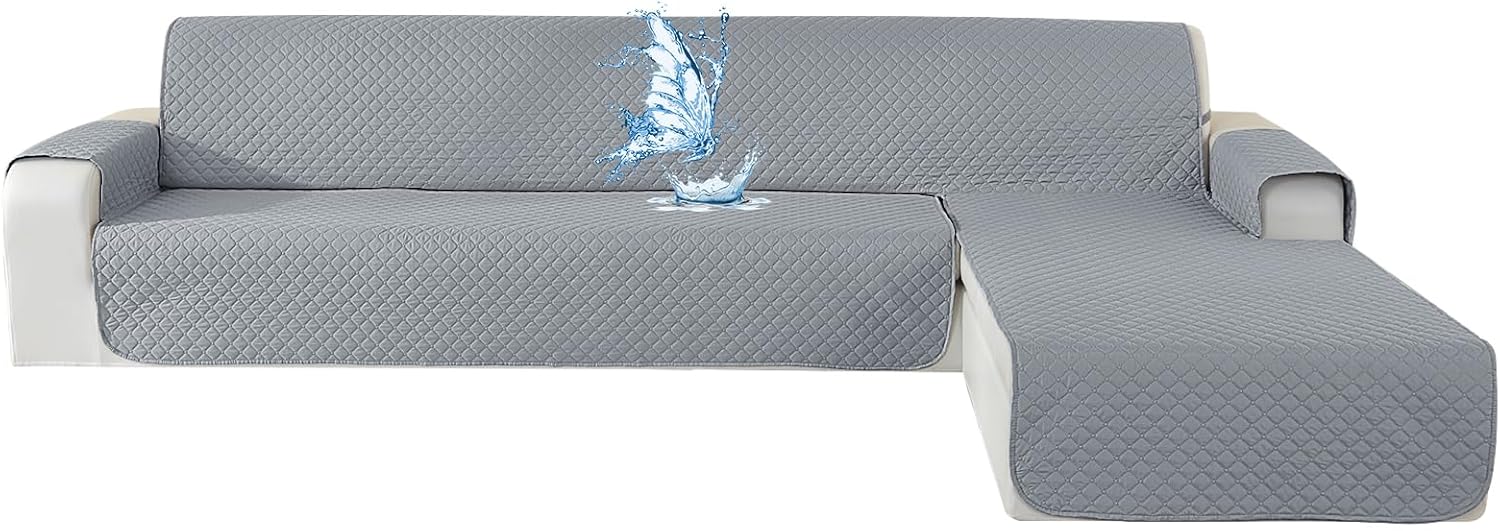 CYCMACO Copridivano 4 Posti con Penisola, Grigio Chiaro - immagine 1