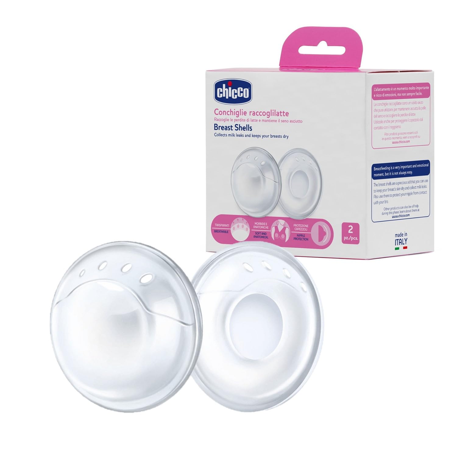 Conchiglie Raccoglilatte in Morbido Silicone, 2 Pezzi