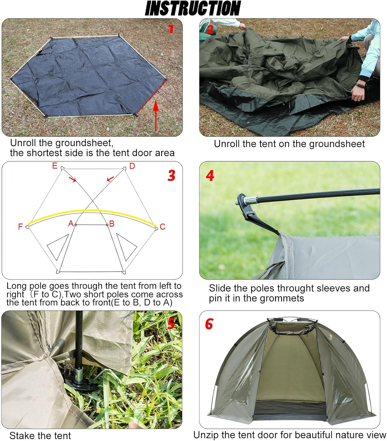 Dr.fish Tenda da Campeggio 1-2 Persone Ultra Leggera - immagine 3