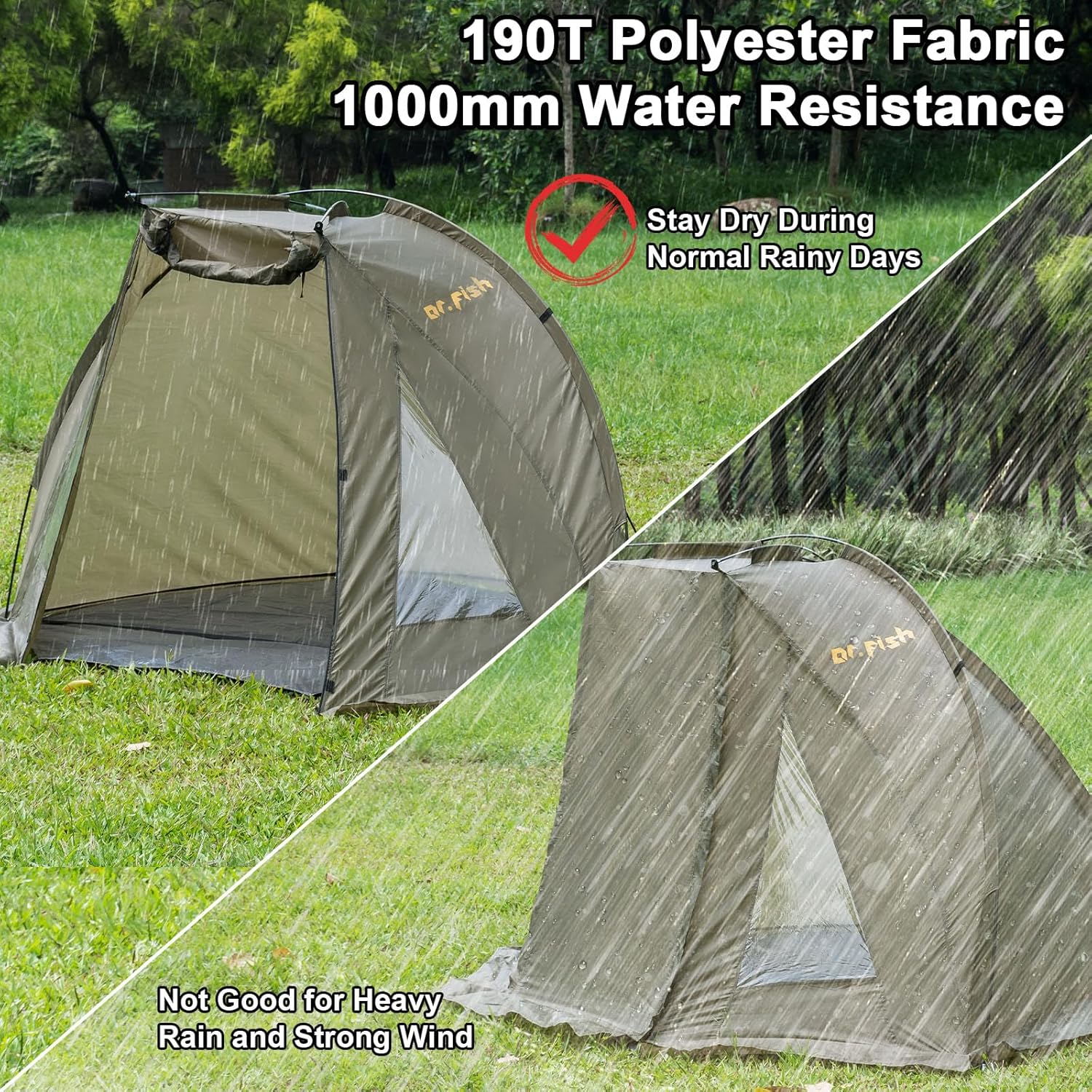 Dr.fish Tenda da Campeggio 1-2 Persone Ultra Leggera - immagine 4