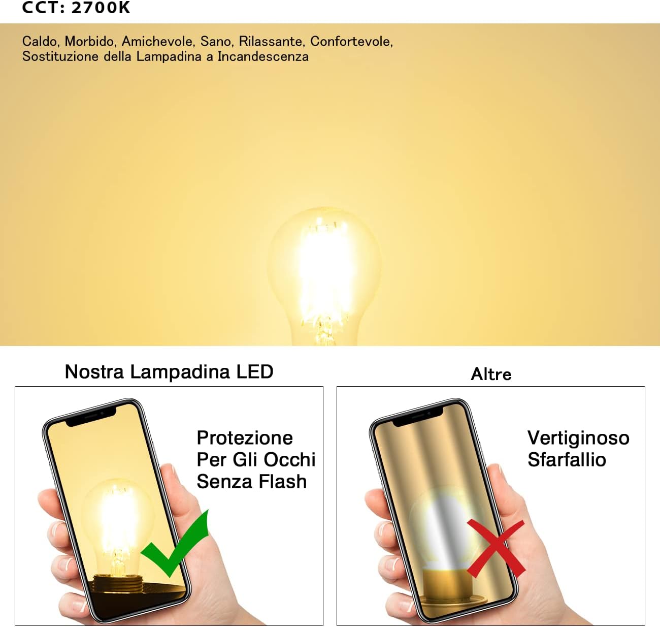 Lampadine Filamento LED E27 7.5W (75W) 2700K - immagine 8