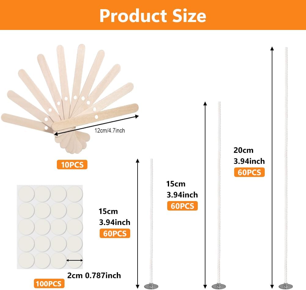 180 Pezzi Stoppini per Candele Naturali - immagine 3