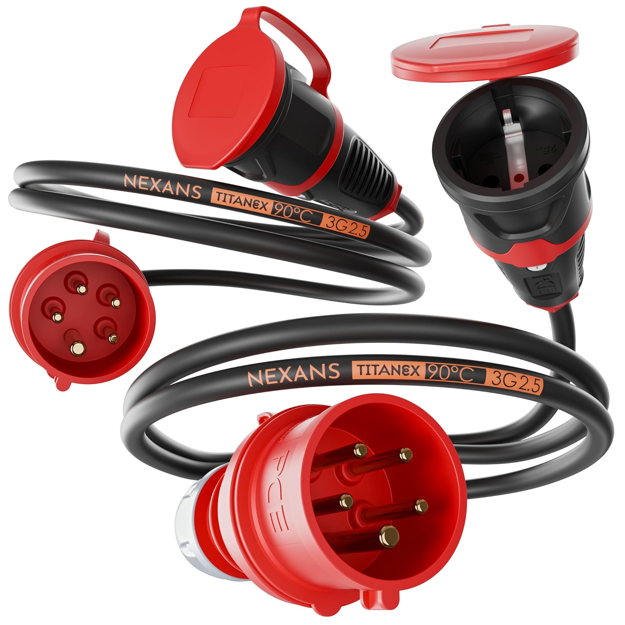 Nwp Adattatore 2 X 1,5m 16A 400V a Schuko 230V