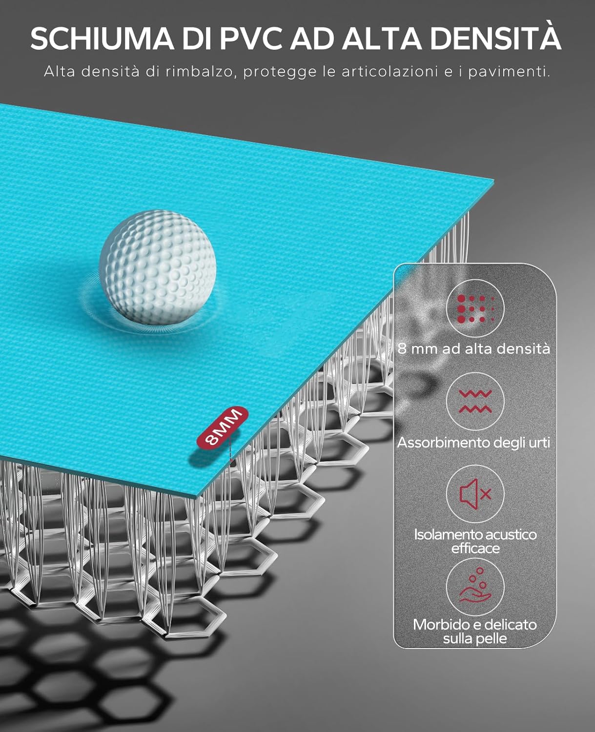 Hapbear Tappetino Esercizi Extra Large 8mm Antiscivolo - immagine 3