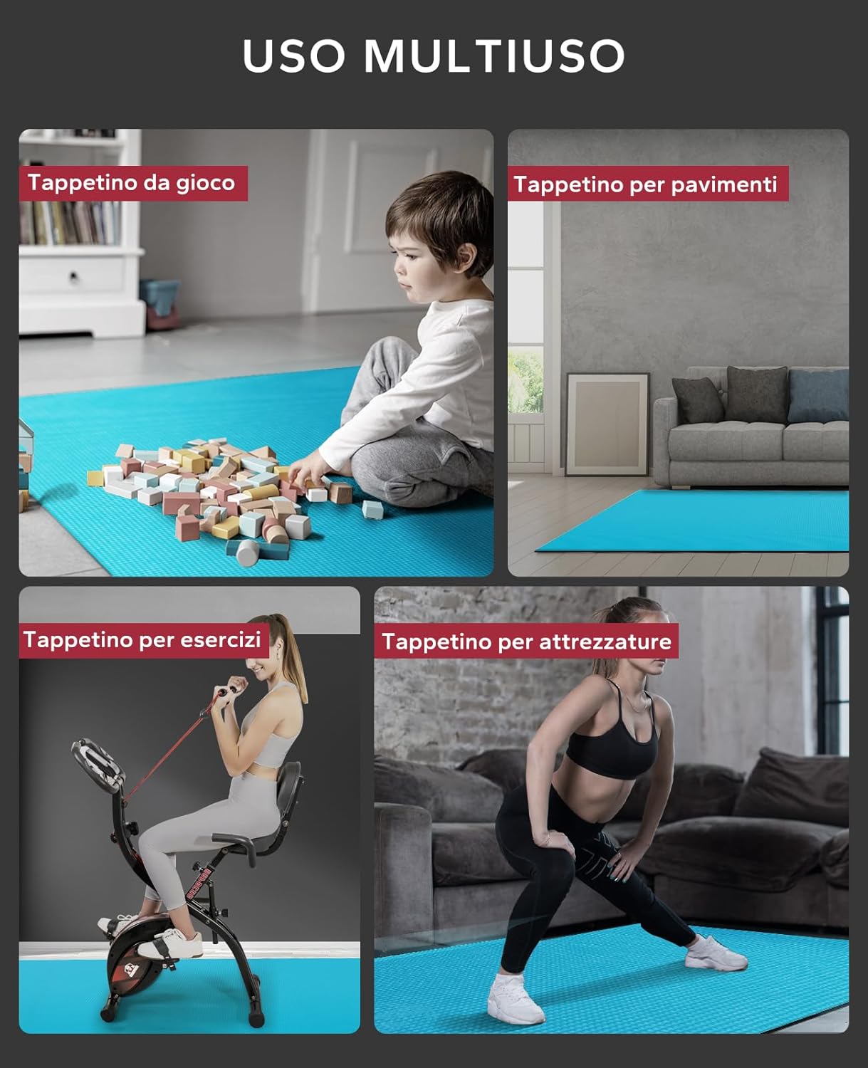 Hapbear Tappetino Esercizi Extra Large 8mm Antiscivolo - immagine 5