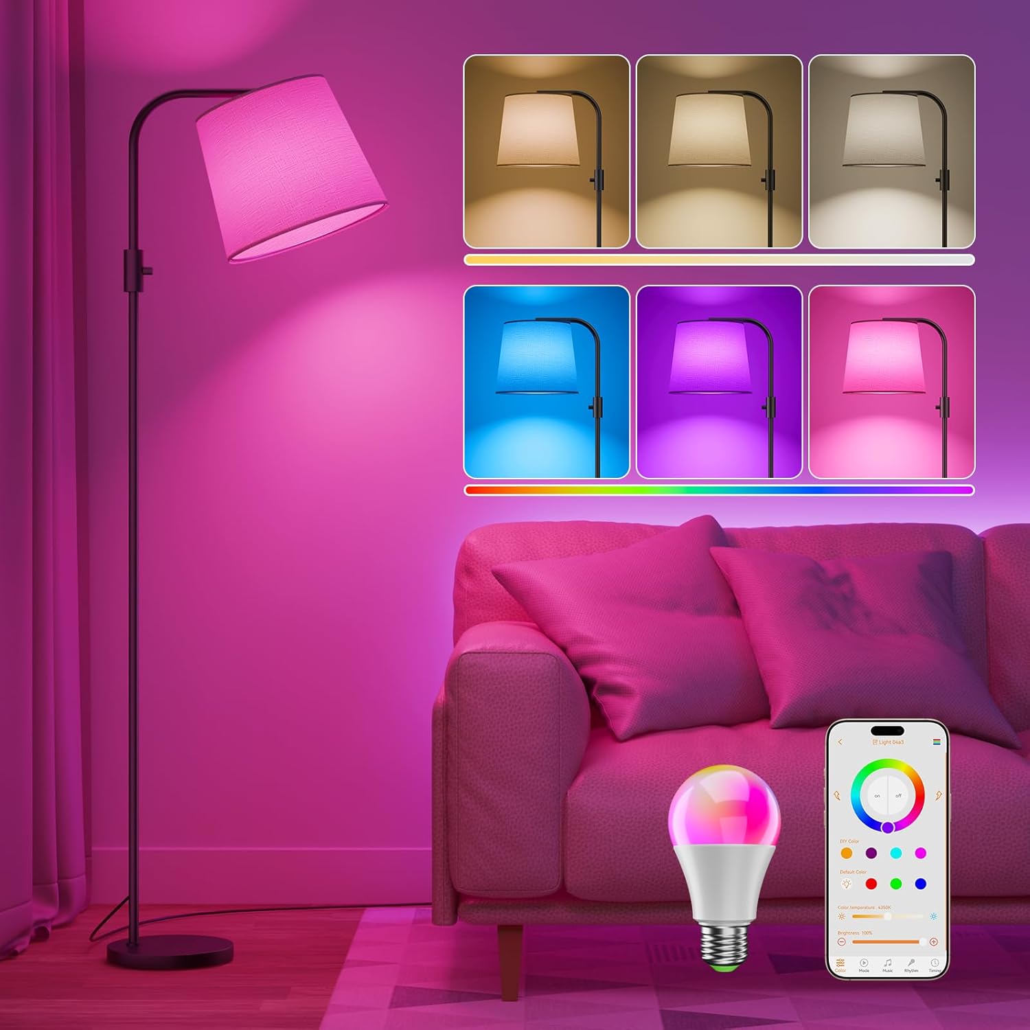DUSKTEC Lampada da Terra RGB Compatibile Alexa e APP - immagine 1