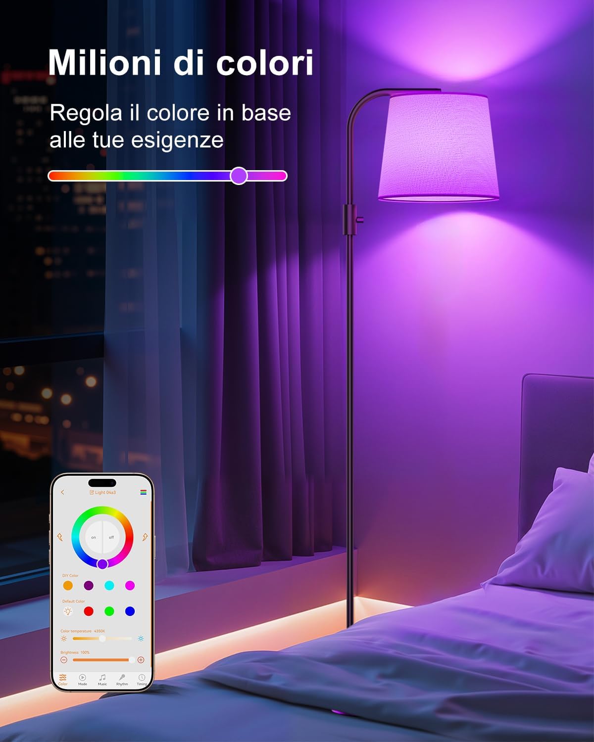 DUSKTEC Lampada da Terra RGB Compatibile Alexa e APP - immagine 3