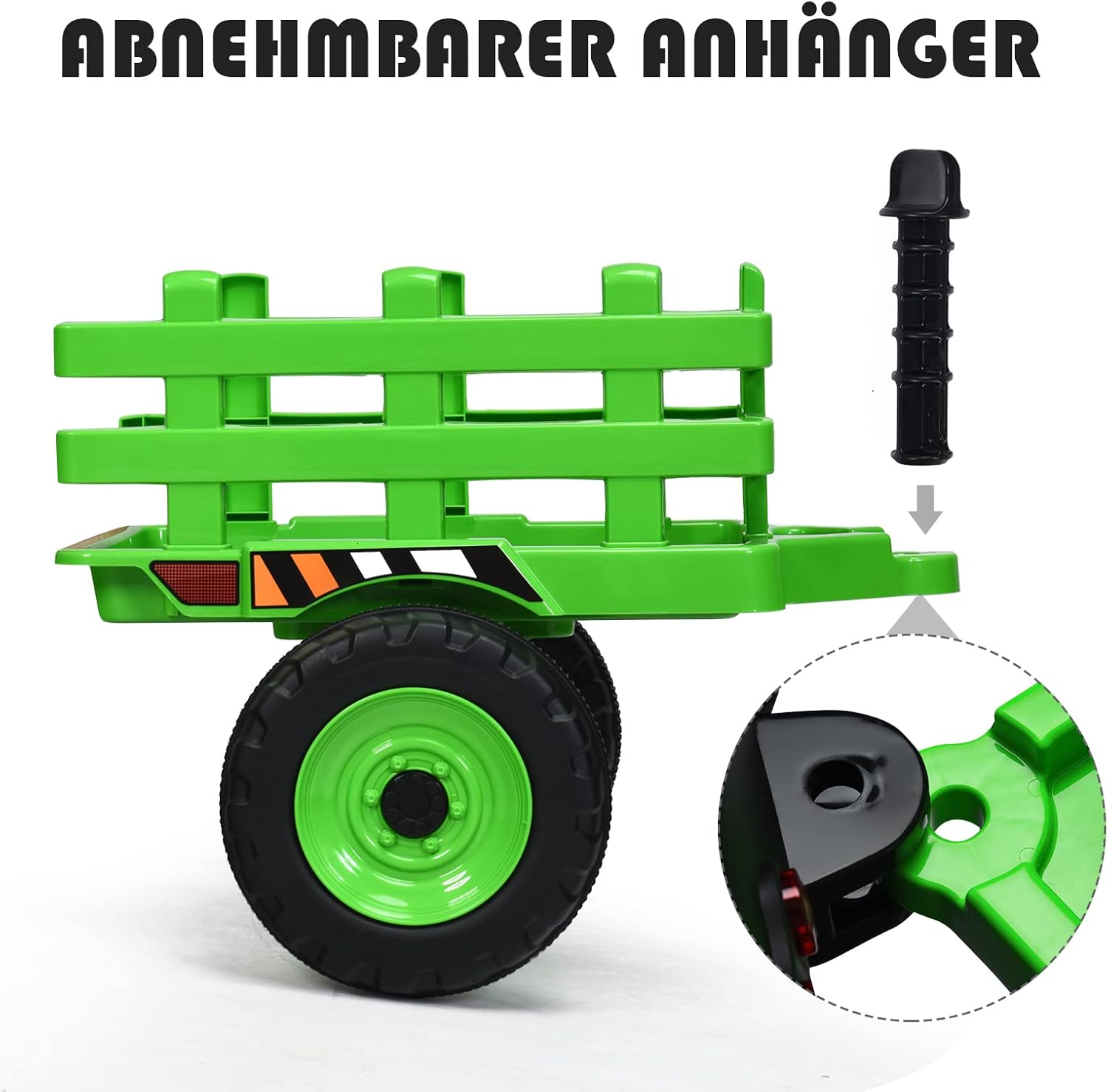 Goplus Trattore Elettrico 12V con Rimorchio, Verde - immagine 3