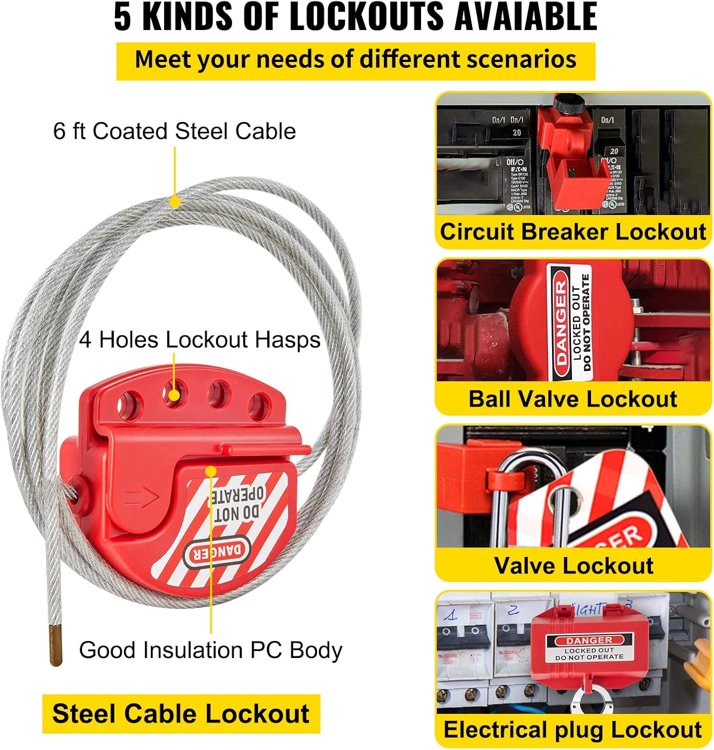 Vevor Kit Blocco Sicurezza Elettrica 42 Pezzi - immagine 5