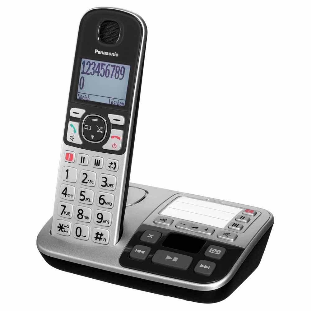 Panasonic KX-TGE520GS - Telefono DECT, Nero/Argento