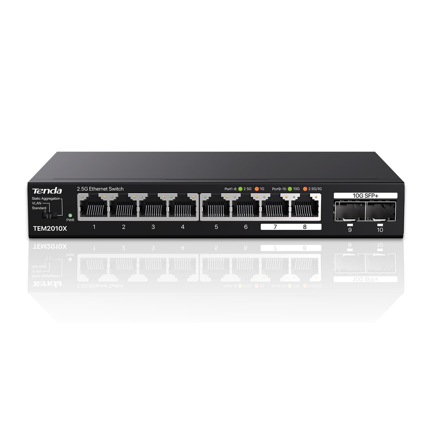 Tenda Switch Ethernet 2.5 Gigabit 8 Porte con 2 SFP+ 10G