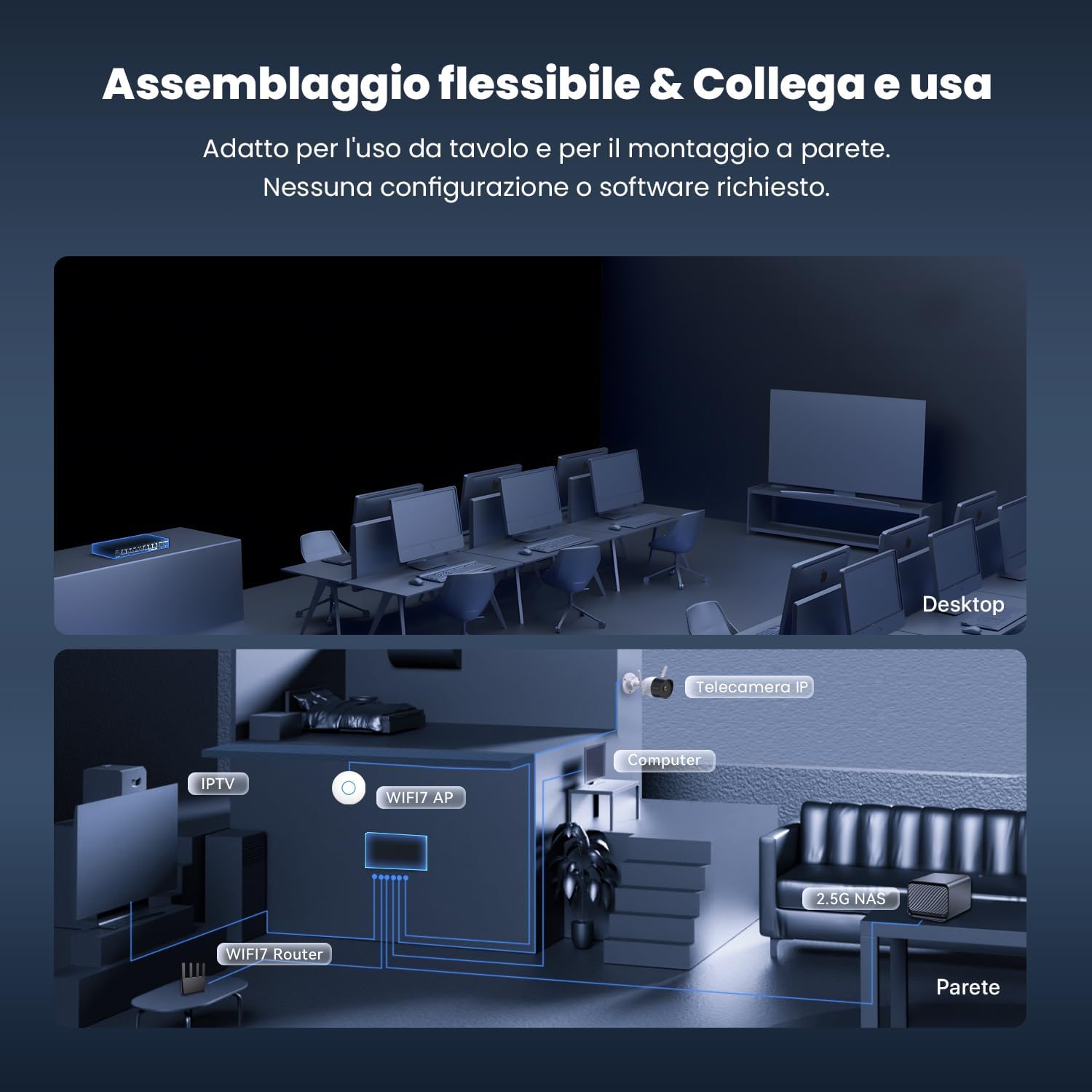 Tenda Switch Ethernet 2.5 Gigabit 8 Porte con 2 SFP+ 10G - immagine 4