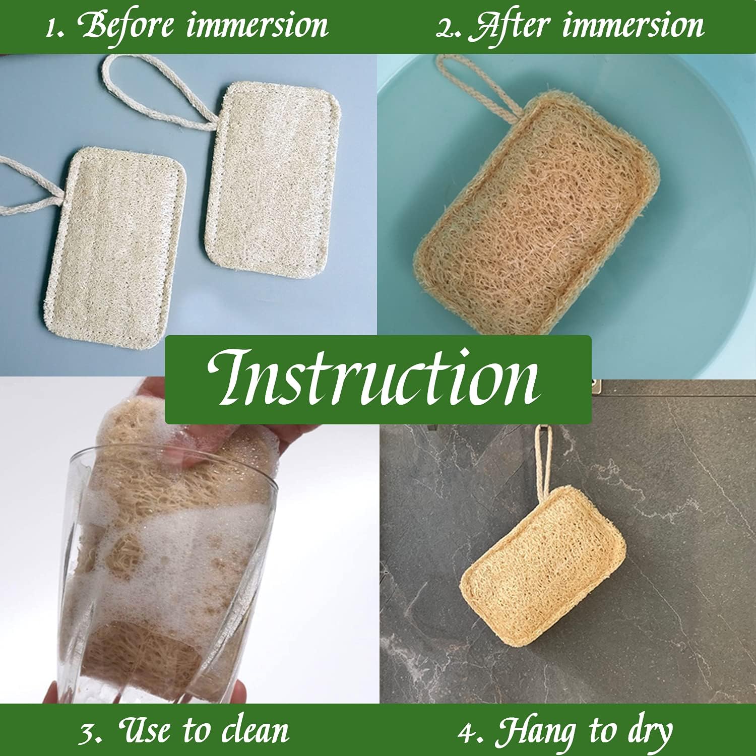 Spugna di Luffa Organica 6 Pezzi - immagine 3