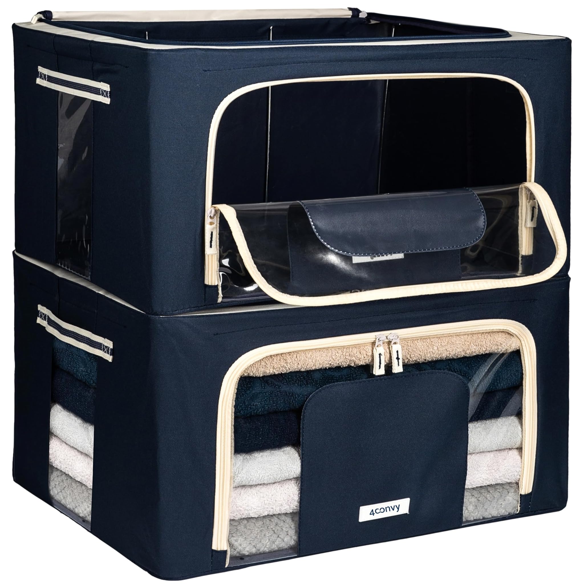 4convy Scatole per Armadio Rigide con Cerniera - 2x24L