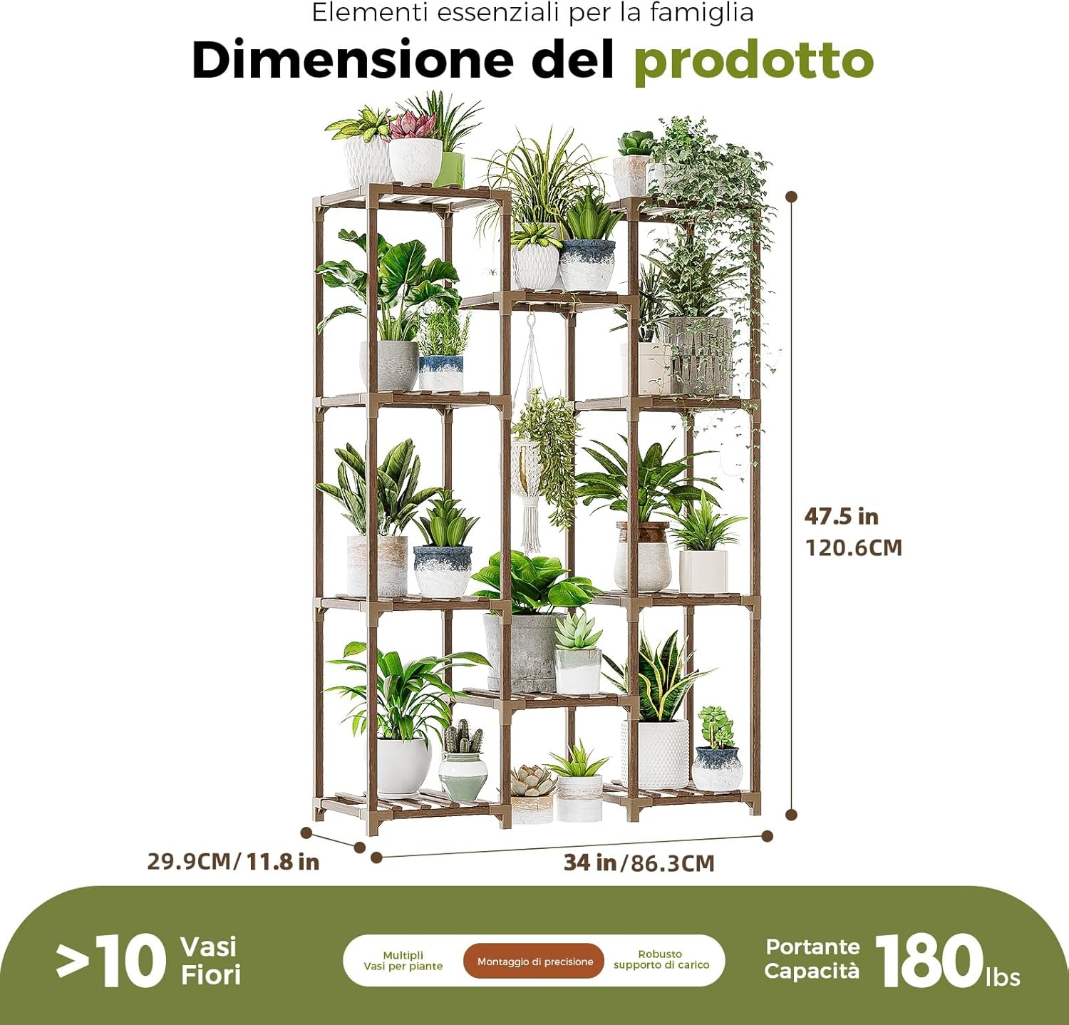 Bamworld Porta Piante da Esterno Alto in Legno - immagine 4