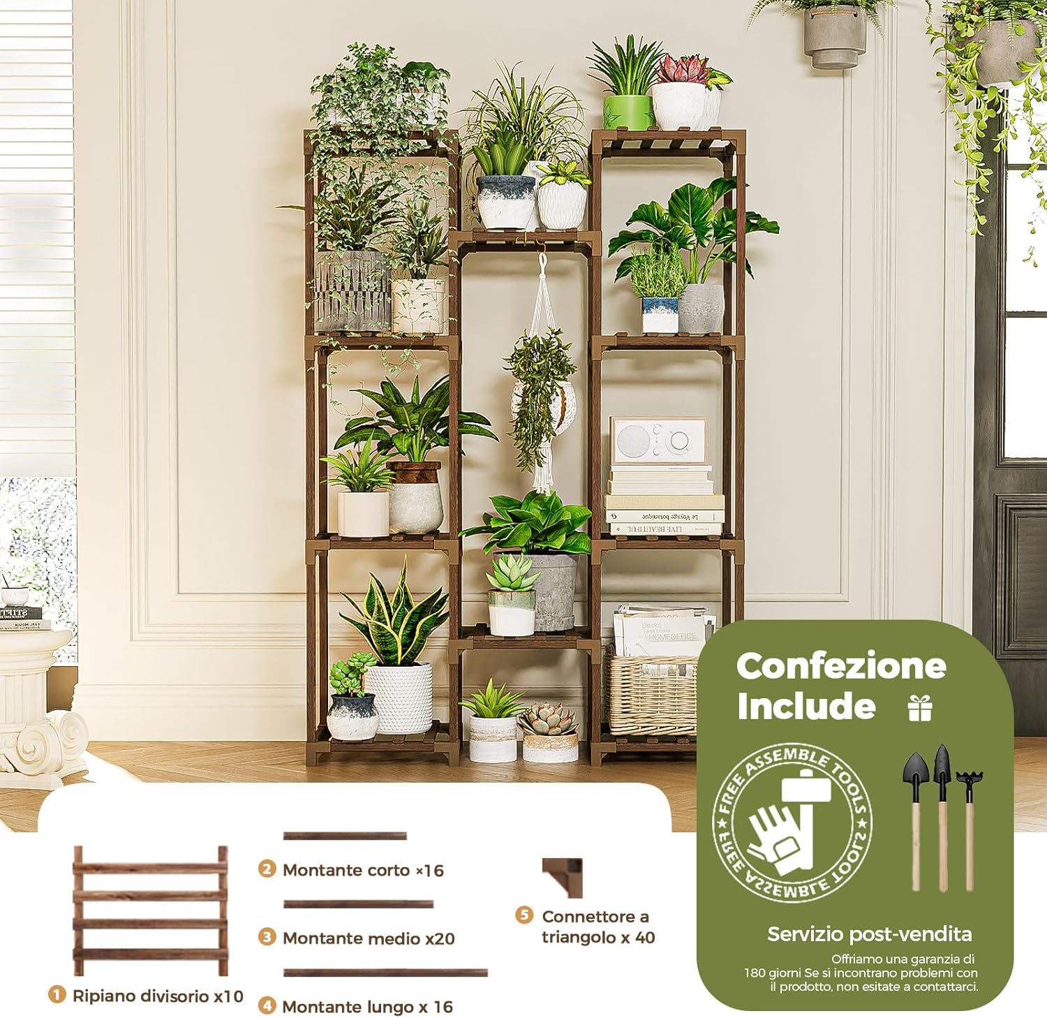 Bamworld Porta Piante da Esterno Alto in Legno - immagine 5