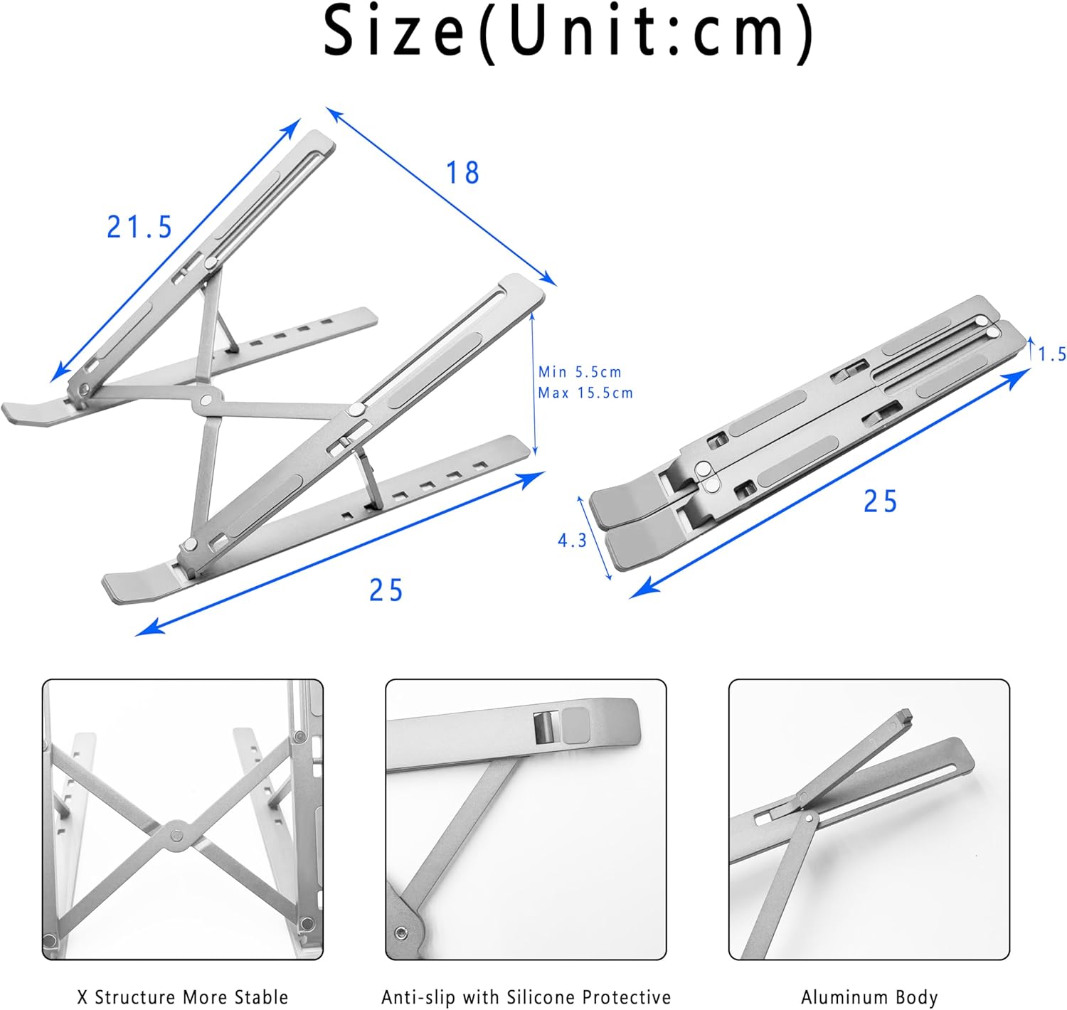 AiTodos® Supporto PC Portatile in Lega di Alluminio - immagine 2