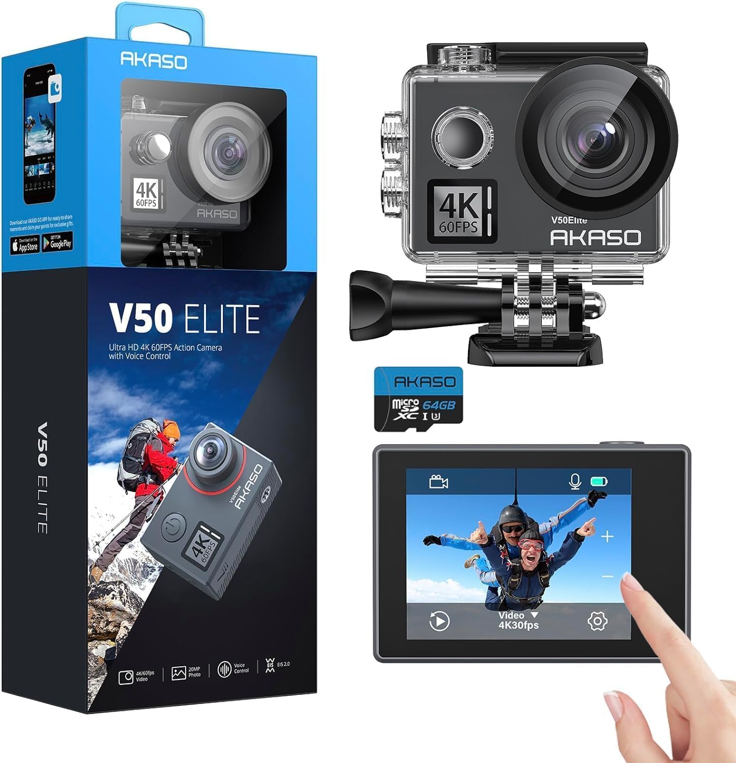 Akaso V50 Elite Action Cam 4K/60FPS 20MP WiFi - immagine 1