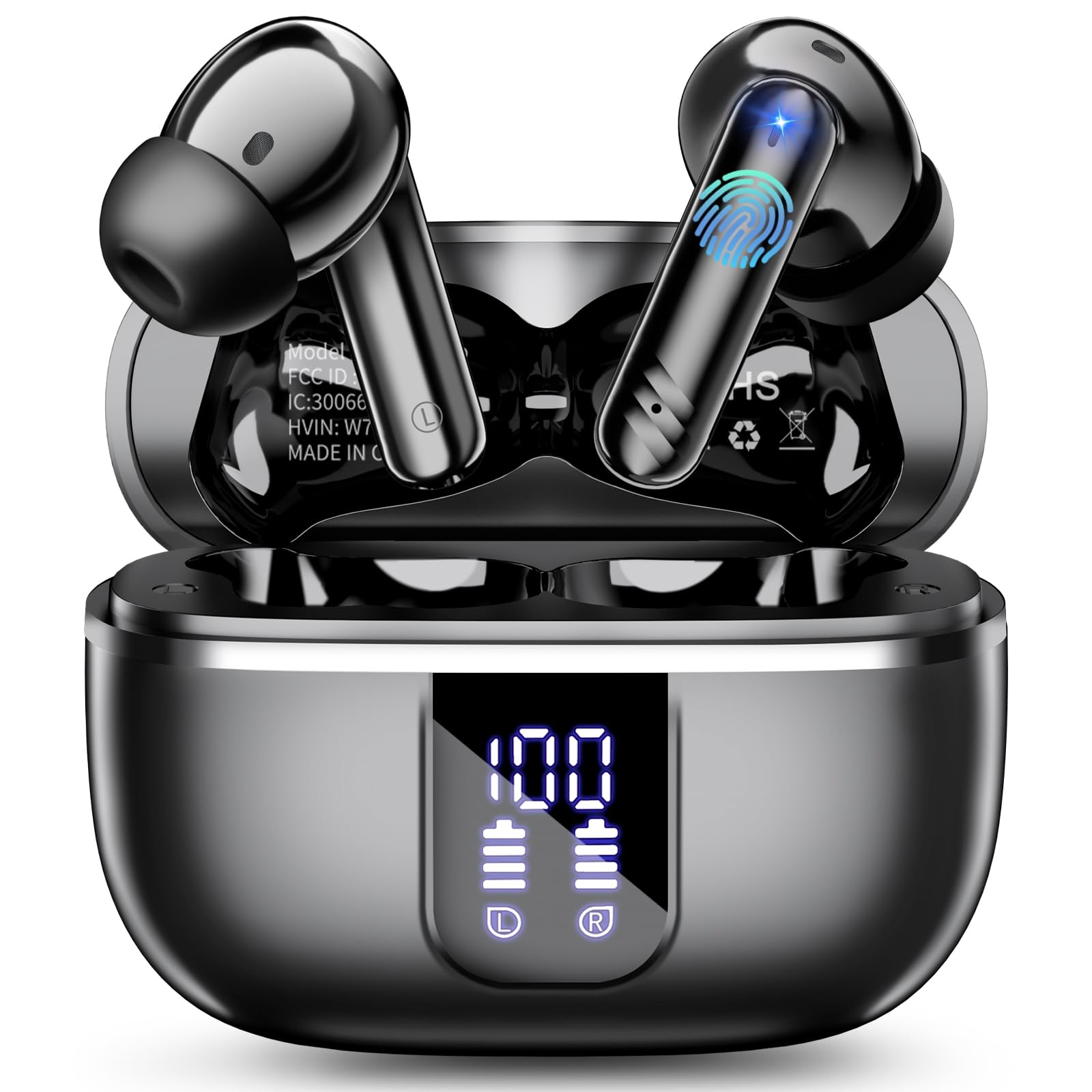 Cuffie Bluetooth 5.4 Stereo HiFi con 4 HD Mic, Nero