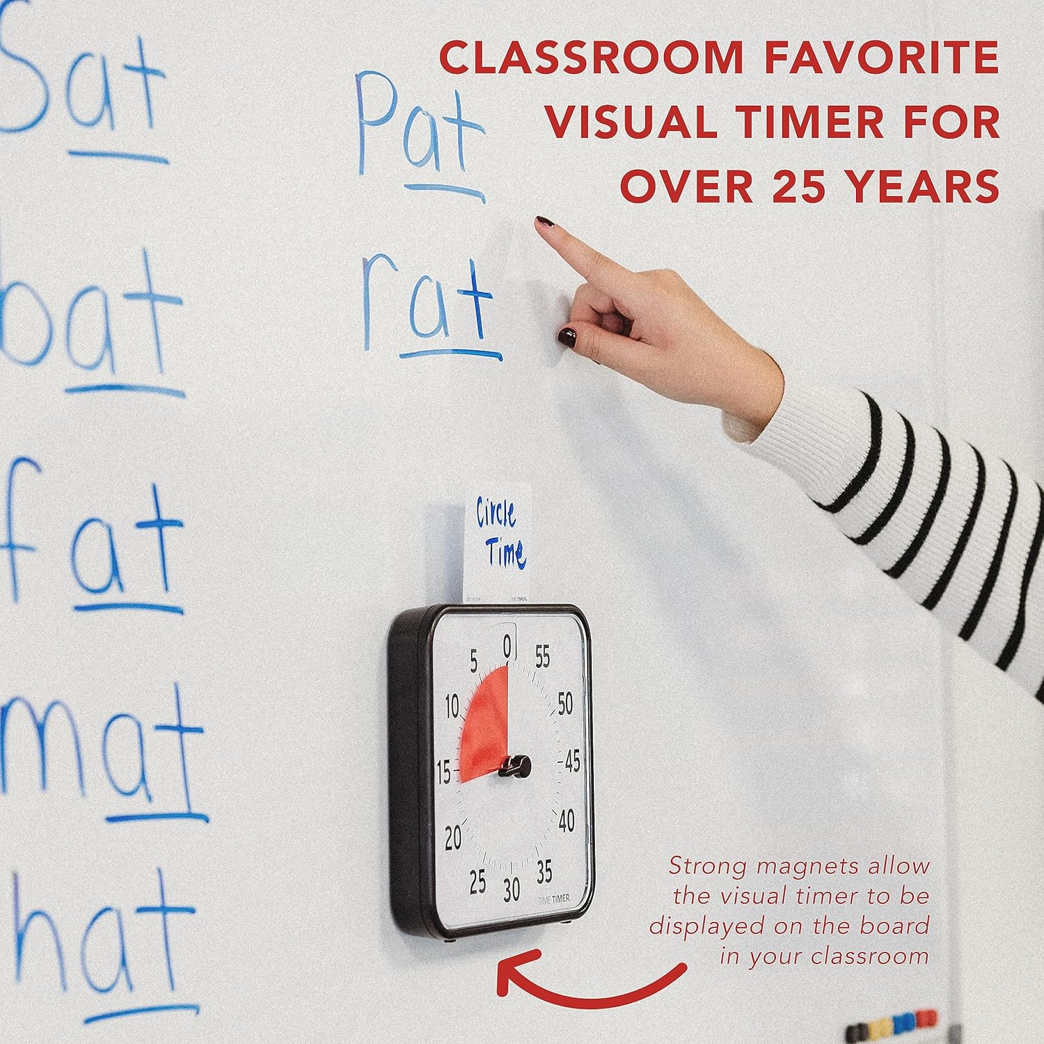 Time Timer Original Medium - Timer Visivo 60 Minuti, Nero - immagine 3