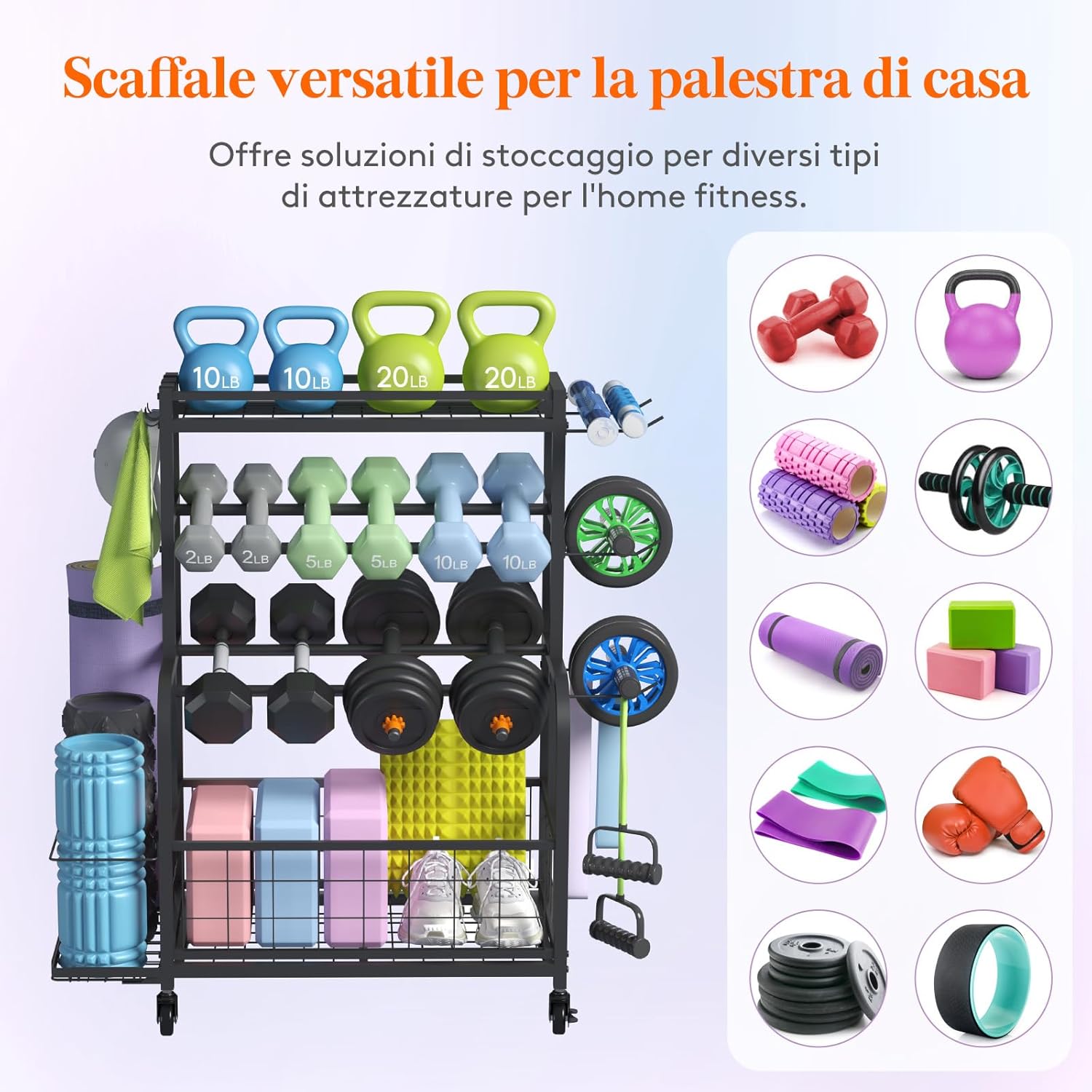 Lifewit Rastrelliera per Manubri con Ruote - immagine 3