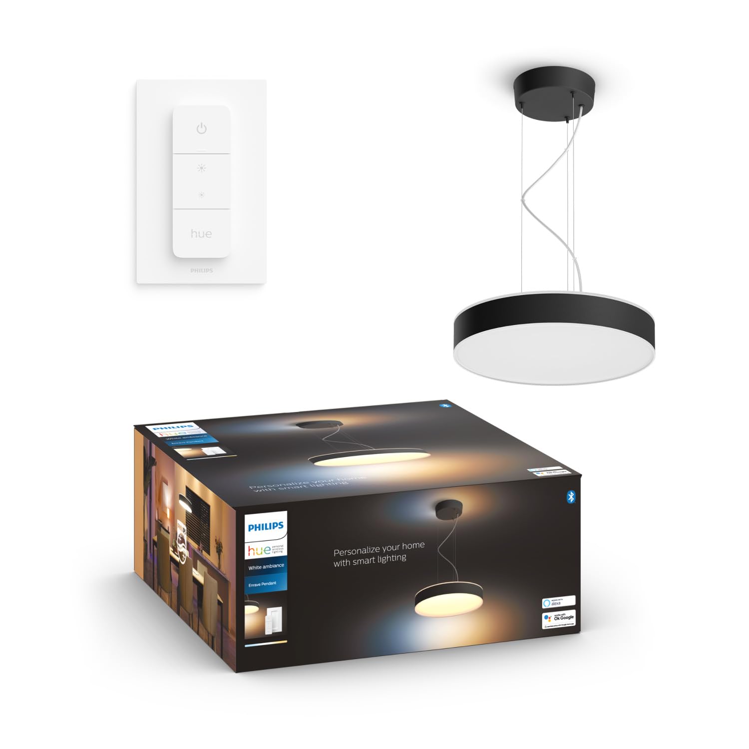 Philips Hue White Ambiance Enrave - Lampada a Sospensione Smart