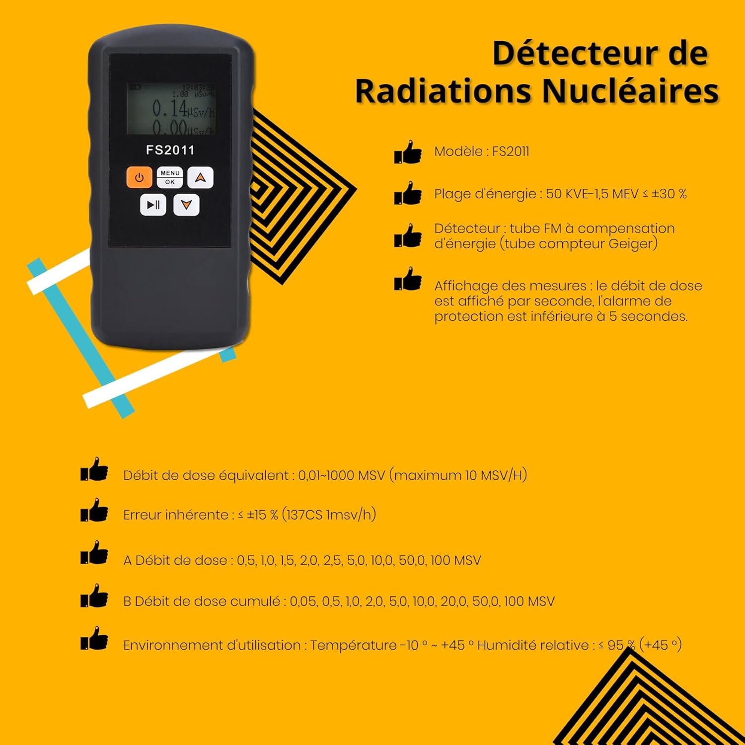 Rilevatore di Radiazioni Nucleari - Misuratore Geiger - immagine 3